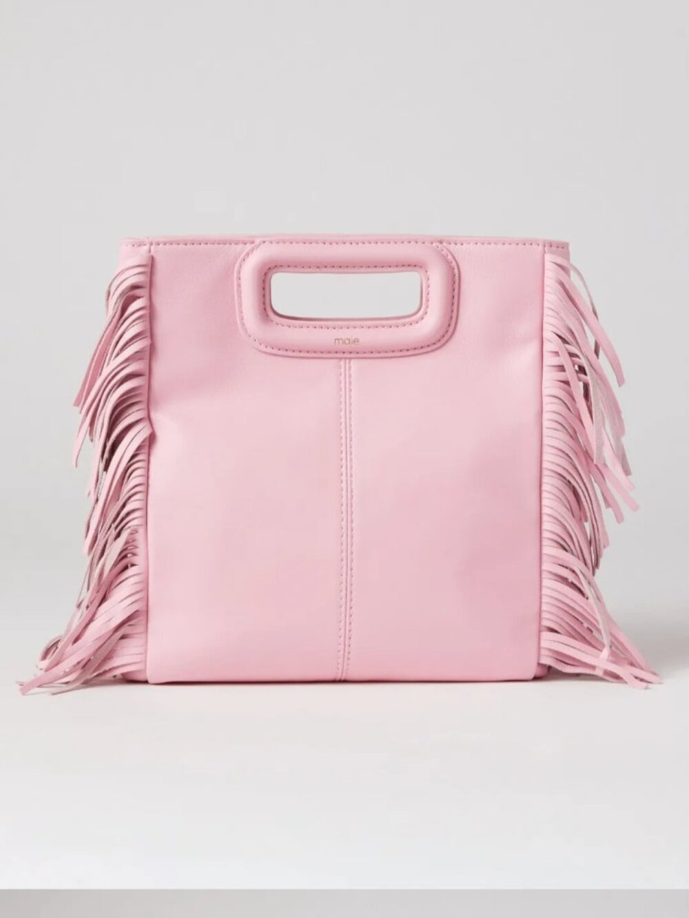 MAJE Pink Smooth Pink leather clutch Leather M Bag